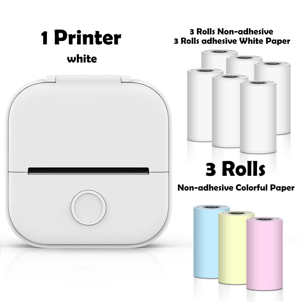 Impressora Térmica Portátil Mini Sem Fio Phomemo T02 - Utilização de Etiquetas Autocolantes para DIY e Jornais - Impressora de Bolso - impresora portátil