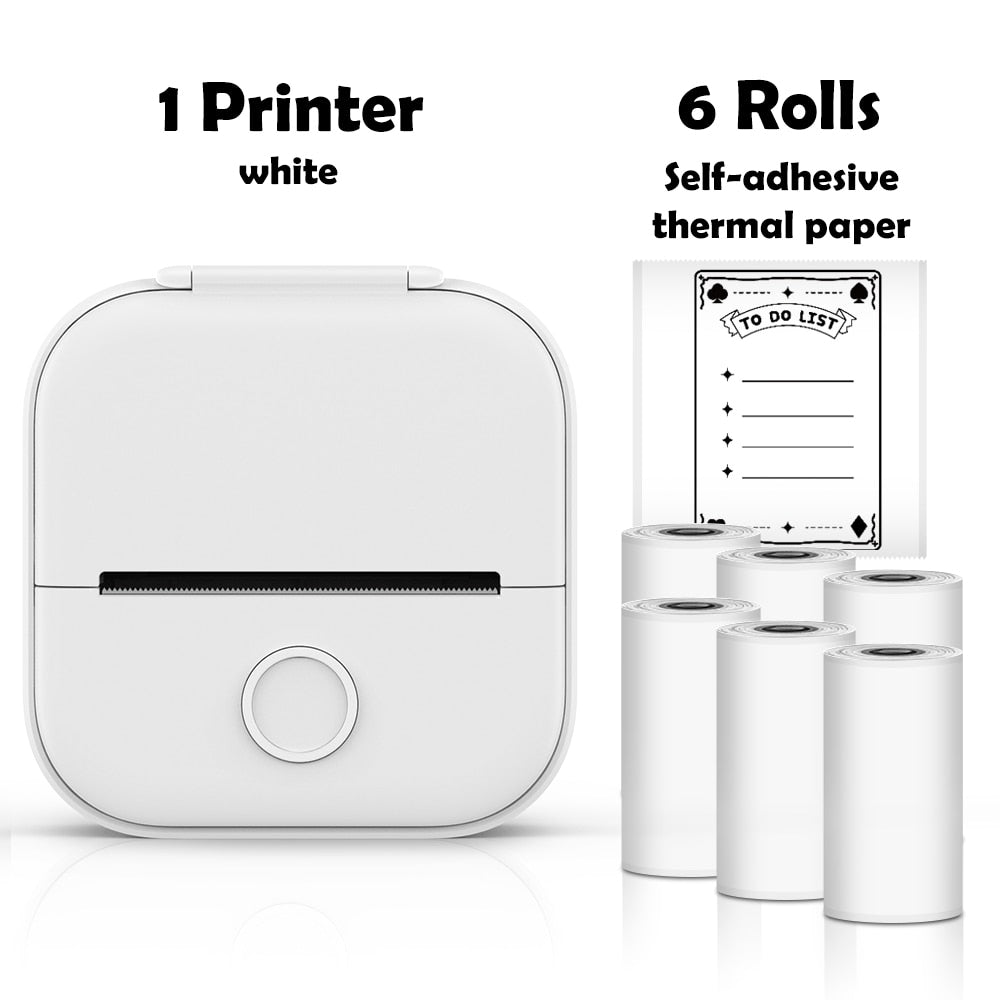 Impressora Térmica Portátil Mini Sem Fio Phomemo T02 - Utilização de Etiquetas Autocolantes para DIY e Jornais - Impressora de Bolso - impresora portátil
