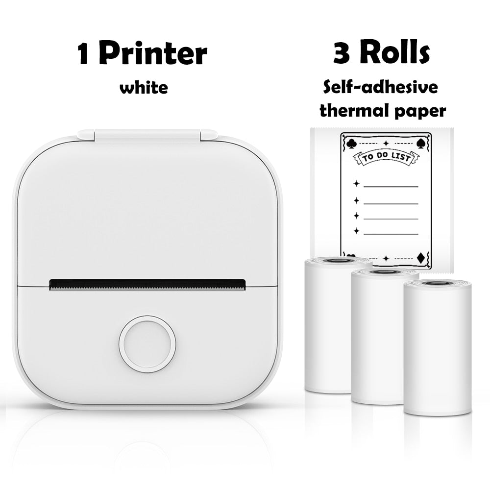 Impressora Térmica Portátil Mini Sem Fio Phomemo T02 - Utilização de Etiquetas Autocolantes para DIY e Jornais - Impressora de Bolso - impresora portátil