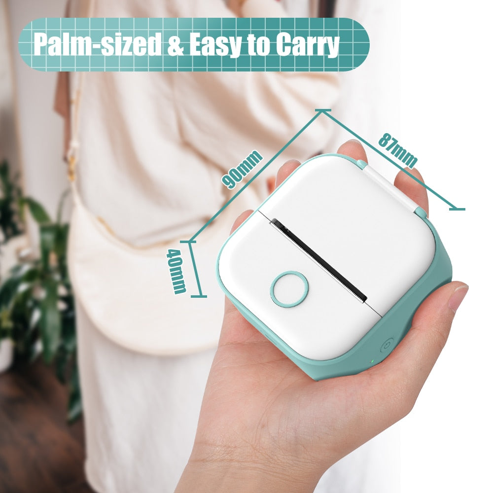 Impressora Térmica Portátil Mini Sem Fio Phomemo T02 - Utilização de Etiquetas Autocolantes para DIY e Jornais - Impressora de Bolso - impresora portátil
