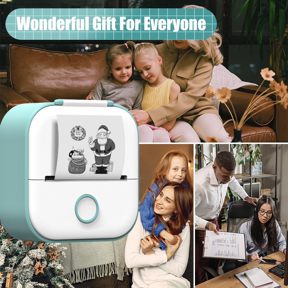 Impressora Térmica Portátil Mini Sem Fio Phomemo T02 - Utilização de Etiquetas Autocolantes para DIY e Jornais - Impressora de Bolso - impresora portátil