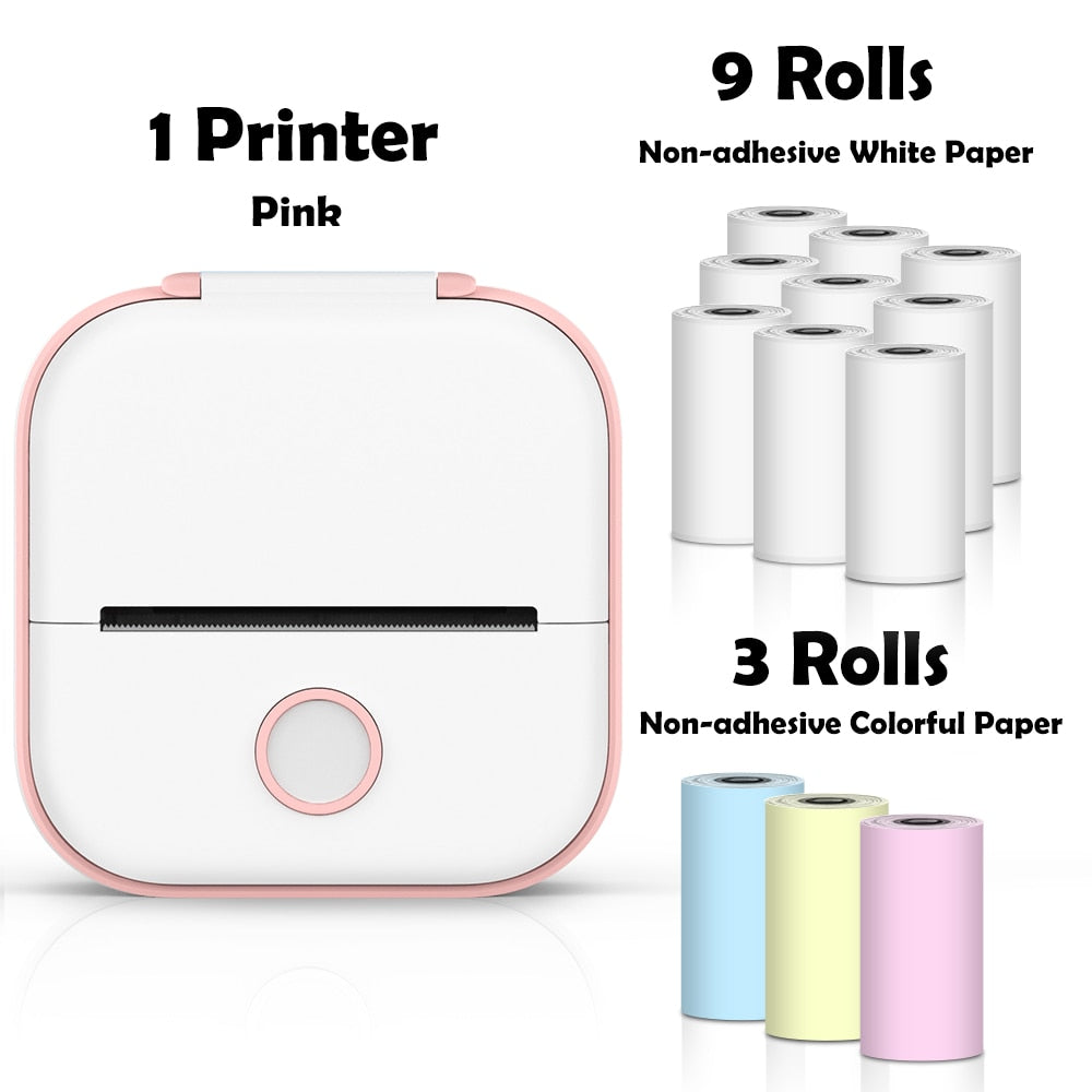 Impressora Térmica Portátil Mini Sem Fio Phomemo T02 - Utilização de Etiquetas Autocolantes para DIY e Jornais - Impressora de Bolso - impresora portátil