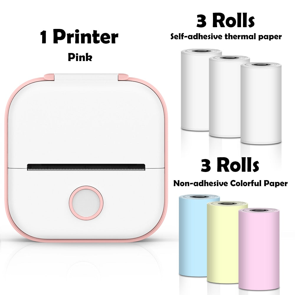Impressora Térmica Portátil Mini Sem Fio Phomemo T02 - Utilização de Etiquetas Autocolantes para DIY e Jornais - Impressora de Bolso - impresora portátil