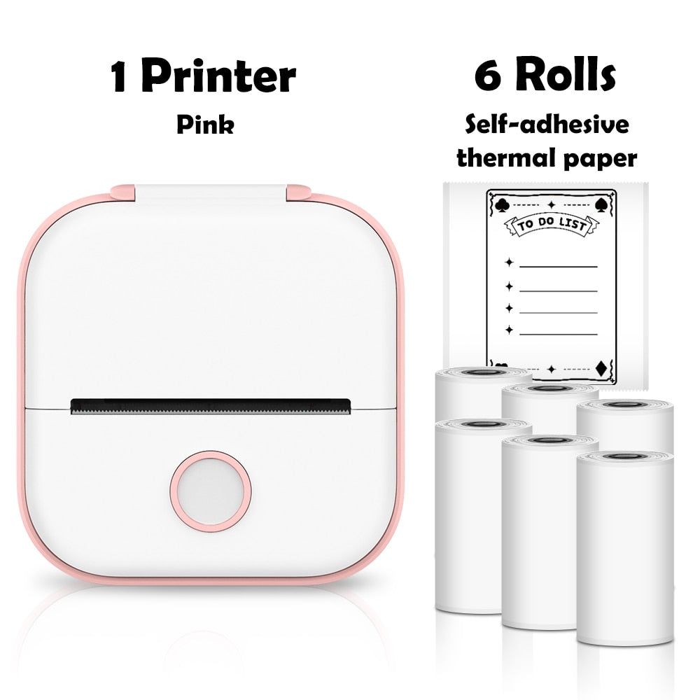 Impressora Térmica Portátil Mini Sem Fio Phomemo T02 - Utilização de Etiquetas Autocolantes para DIY e Jornais - Impressora de Bolso - impresora portátil