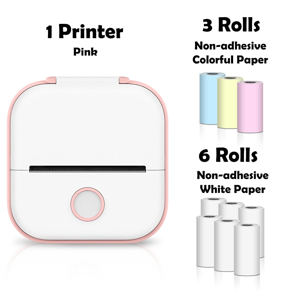 Impressora Térmica Portátil Mini Sem Fio Phomemo T02 - Utilização de Etiquetas Autocolantes para DIY e Jornais - Impressora de Bolso - impresora portátil