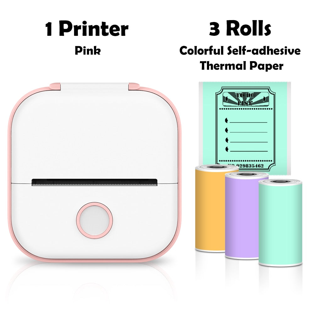 Impressora Térmica Portátil Mini Sem Fio Phomemo T02 - Utilização de Etiquetas Autocolantes para DIY e Jornais - Impressora de Bolso - impresora portátil