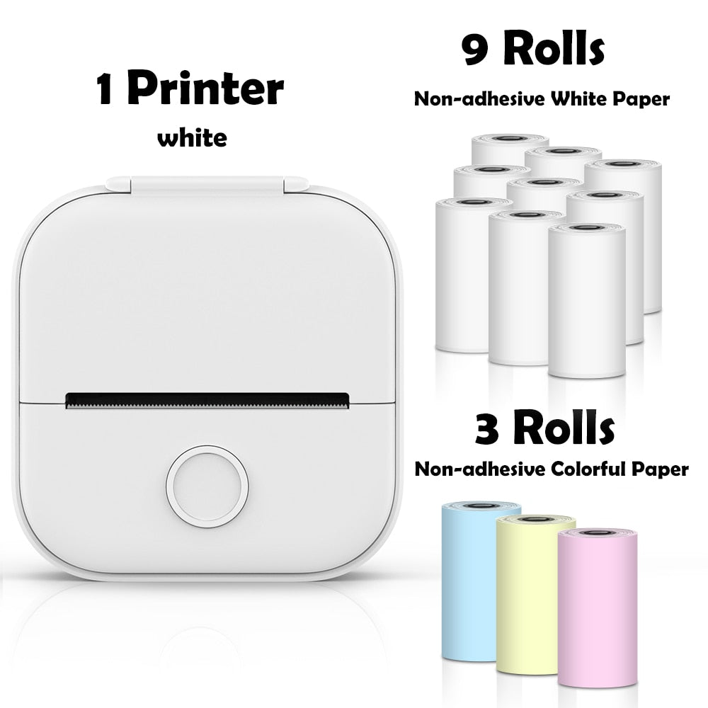 Impressora Térmica Portátil Mini Sem Fio Phomemo T02 - Utilização de Etiquetas Autocolantes para DIY e Jornais - Impressora de Bolso - impresora portátil