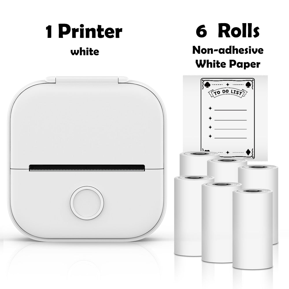 Impressora Térmica Portátil Mini Sem Fio Phomemo T02 - Utilização de Etiquetas Autocolantes para DIY e Jornais - Impressora de Bolso - impresora portátil