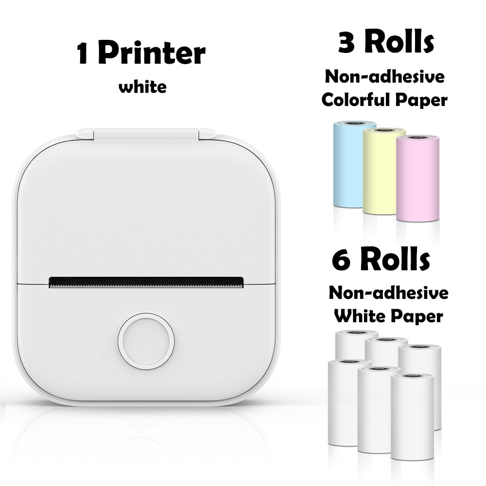 Impressora Térmica Portátil Mini Sem Fio Phomemo T02 - Utilização de Etiquetas Autocolantes para DIY e Jornais - Impressora de Bolso - impresora portátil