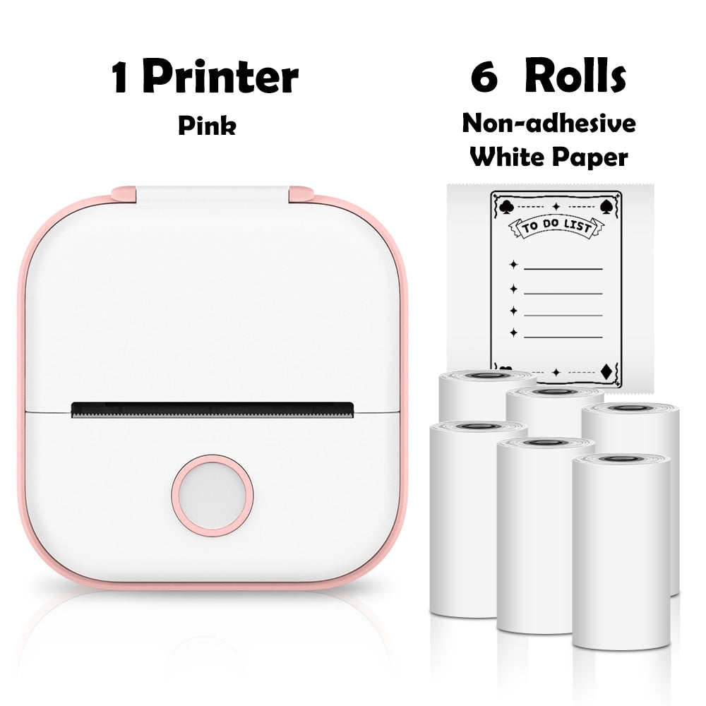 Impressora Térmica Portátil Mini Sem Fio Phomemo T02 - Utilização de Etiquetas Autocolantes para DIY e Jornais - Impressora de Bolso - impresora portátil