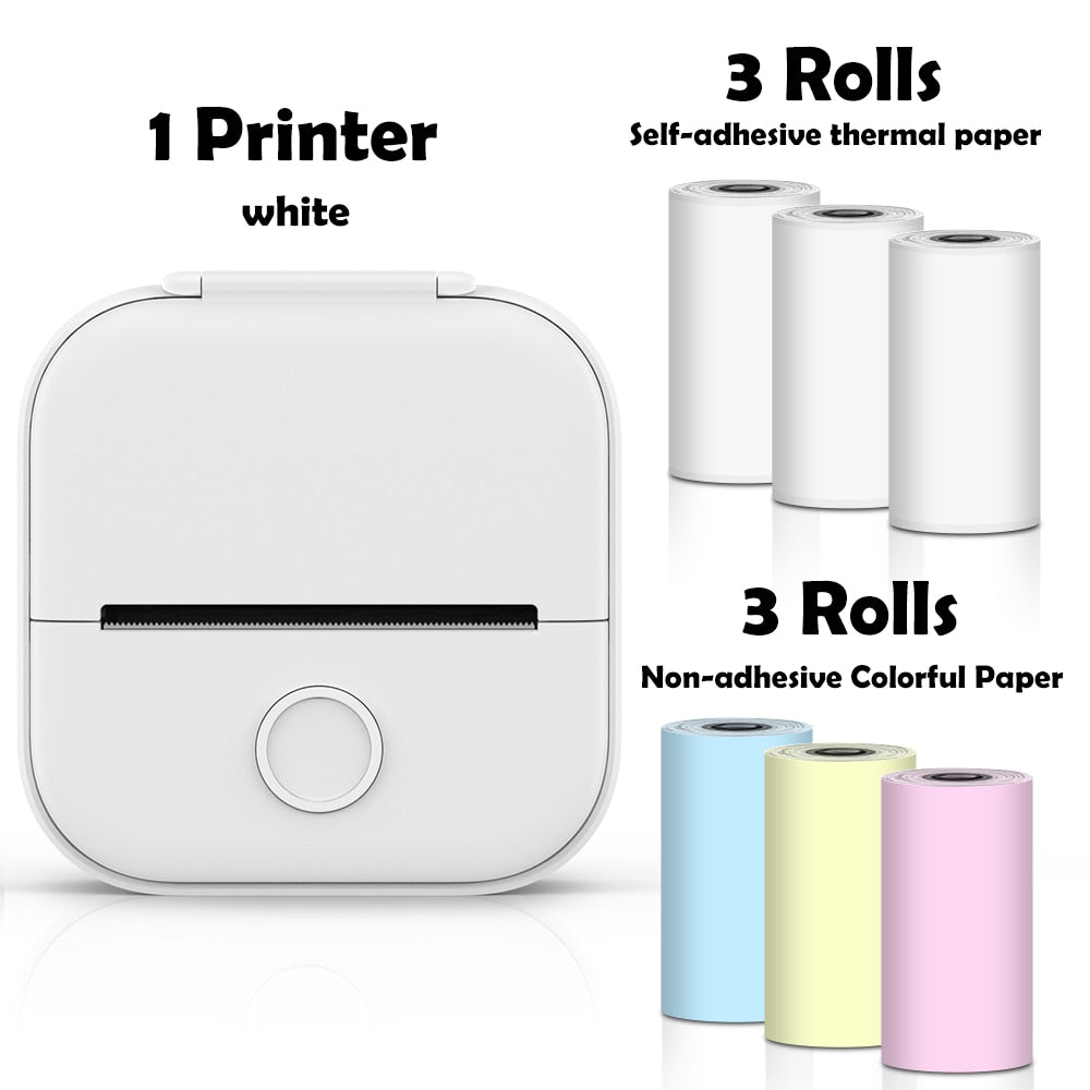 Impressora Térmica Portátil Mini Sem Fio Phomemo T02 - Utilização de Etiquetas Autocolantes para DIY e Jornais - Impressora de Bolso - impresora portátil